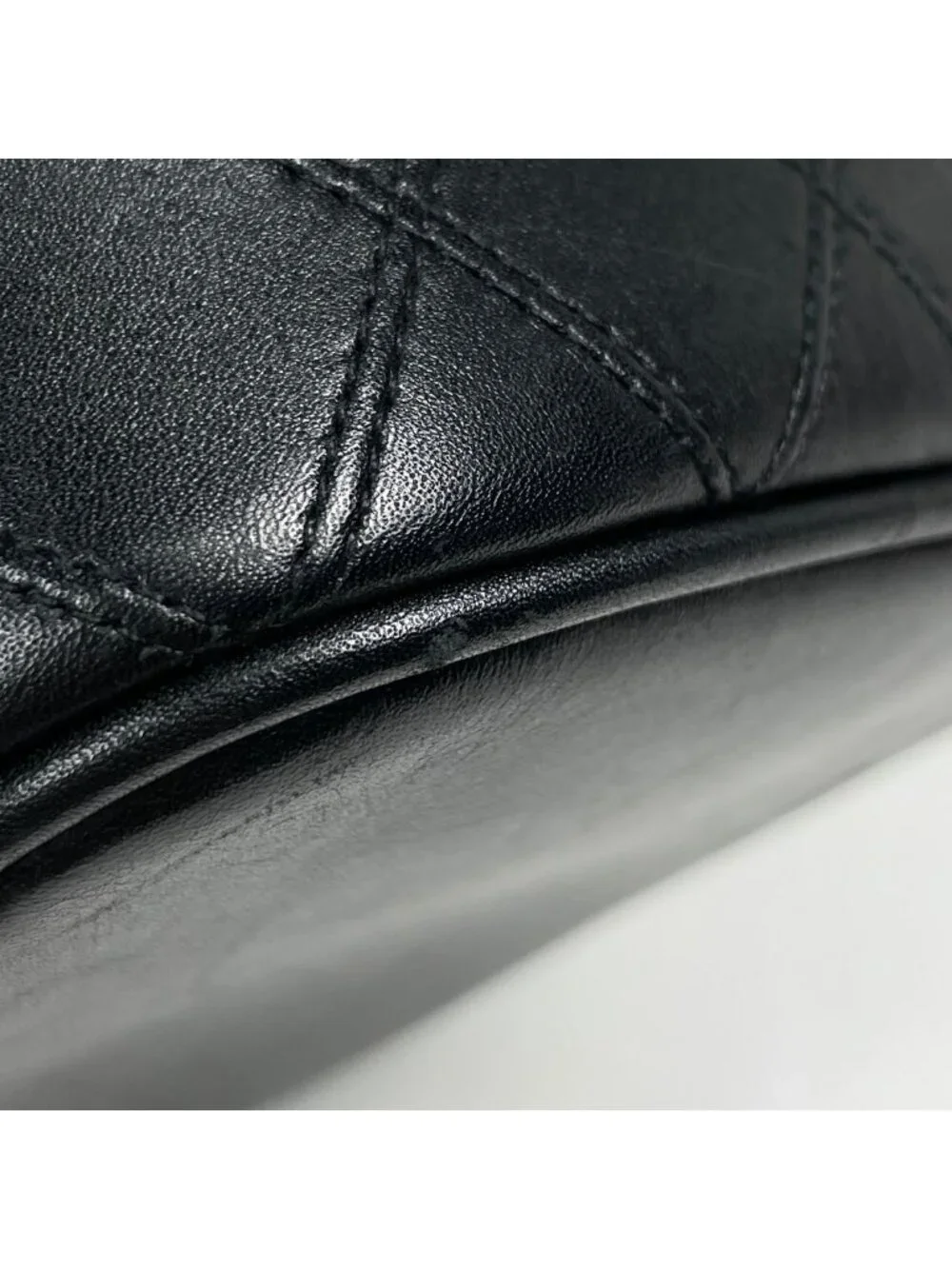 Chanel Makeup Pouch CC Logo Bicolor Leather Black